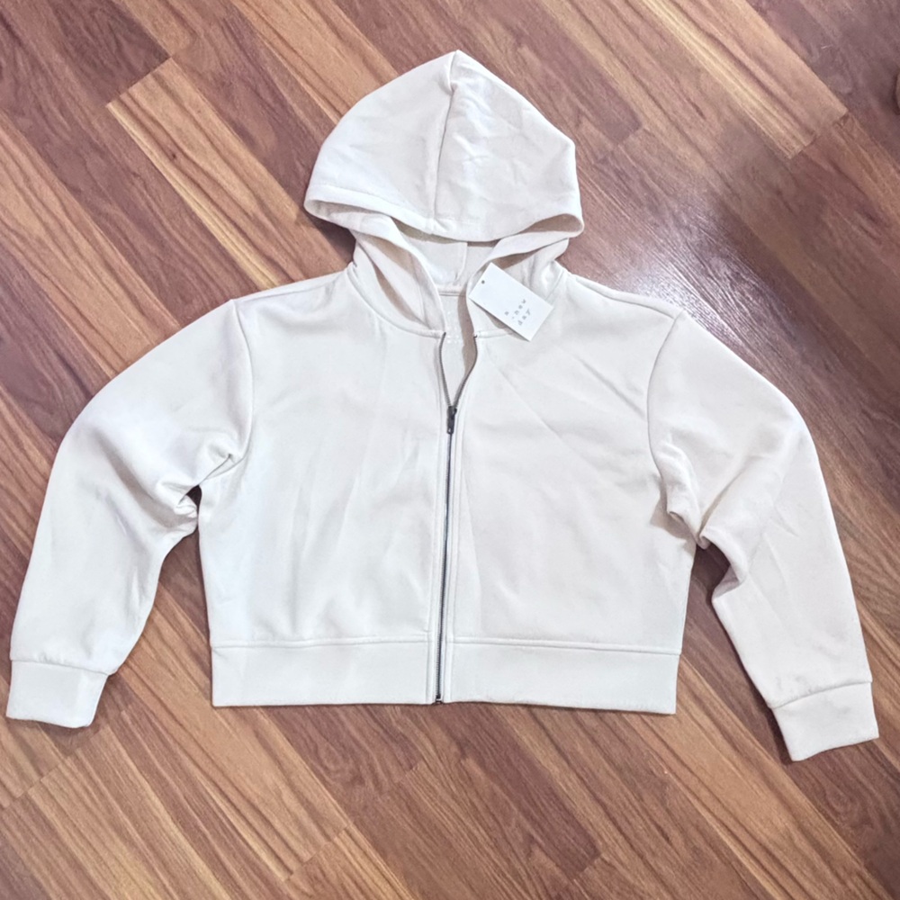 Cream Zip-Up Hoodie
